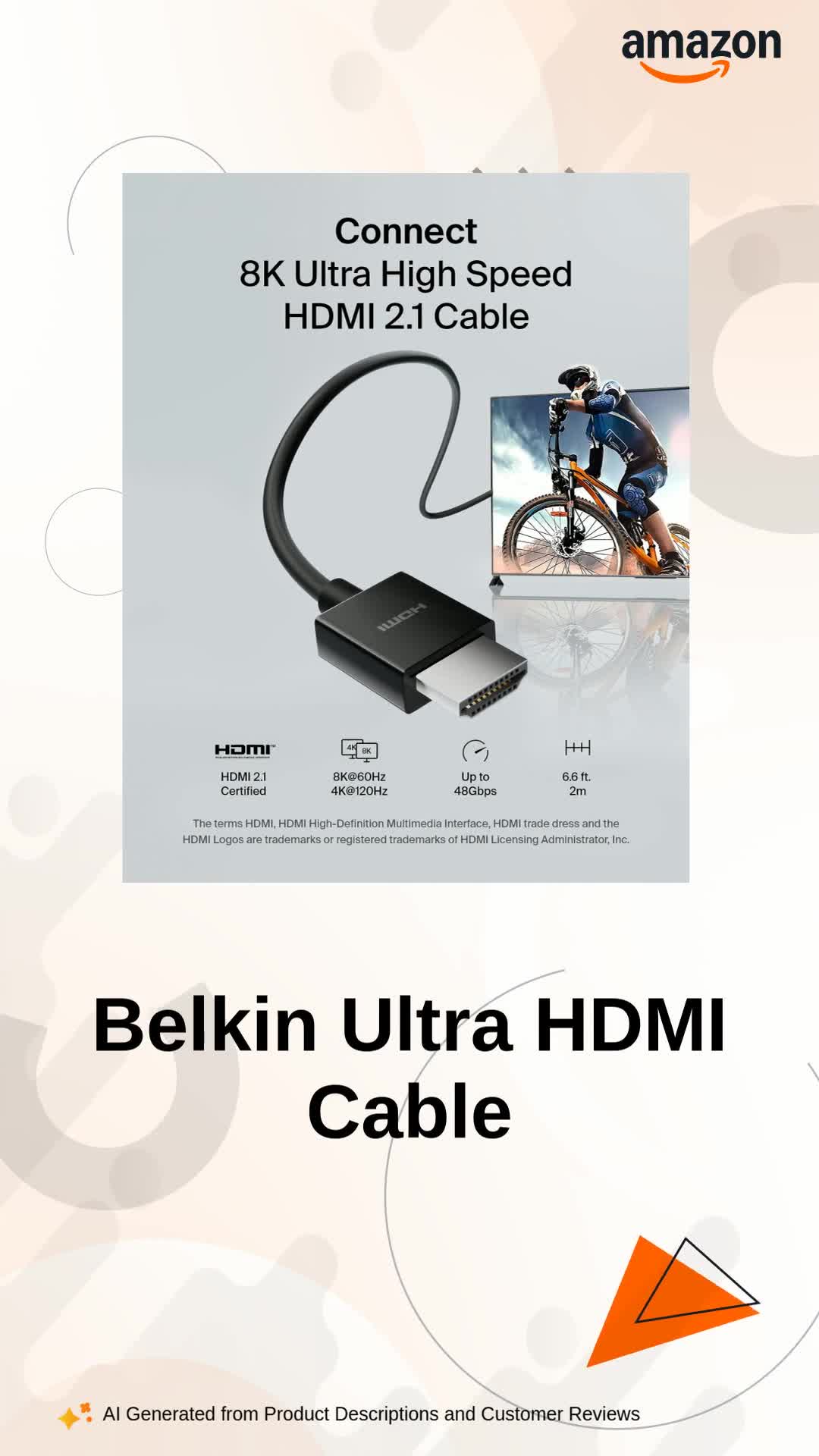 【数量限定】Belkin HDMIケーブル HDMI 2.1 Ultra HD 61EdEI9YoNL._AC_UF1000,